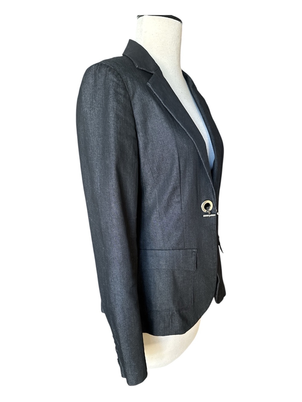 Vintage Laundry by Shelli Segal Black Tailored BlazerSize 4 Notch Lapel Hardware - Picture 4 of 9